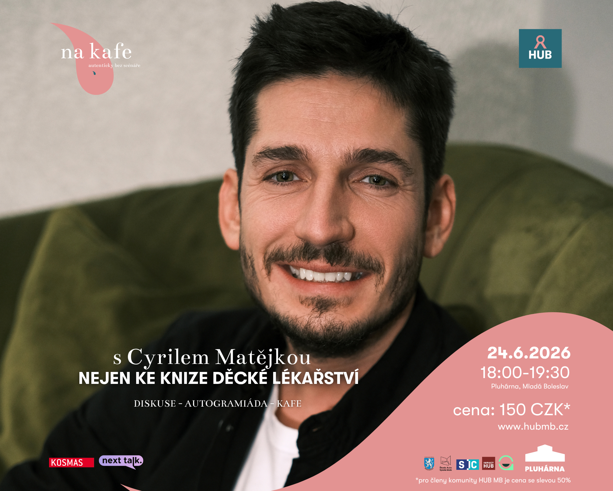 Na kafe s Cyrilem Matějkou – Nejen ke knize Děcké lékařství, 24. 6. 2026, 18:00–19:30, Pluhárna Mladá Boleslav